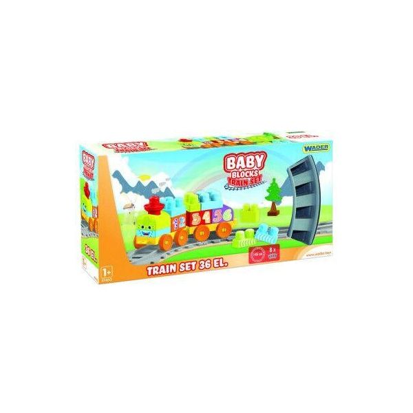 

Конструктор "Baby Blocks" Мои первые кубики - железная дорога 1,45м - 36ел., 41460