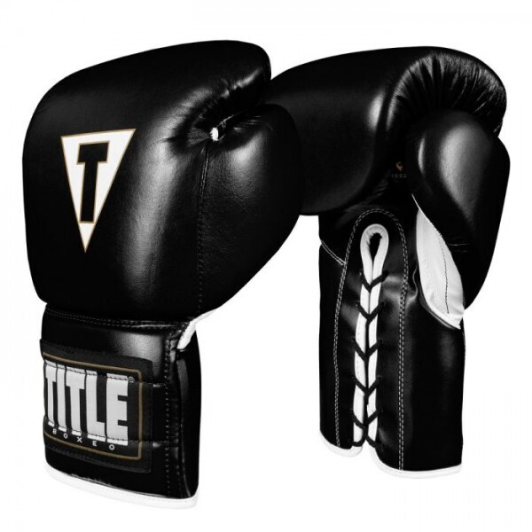 

Перчатки боксерские TITLE Boxing Boxeo Mexican Leather Lace Training Gloves Tres (FP-8426-V) - черные, 18 oz