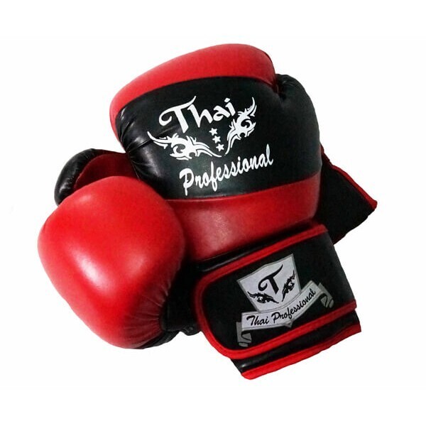 

Боксерские перчатки Thai Professional BG7, черные с красным - 12 oz