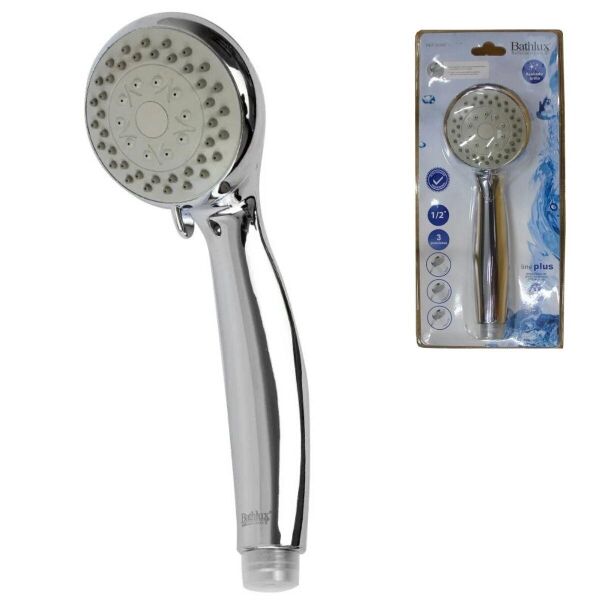 

Ручная лейка для душа с 3 режимами струи Bathlux 20160, пластиковая душевая насадка лейка для ванной комнаты