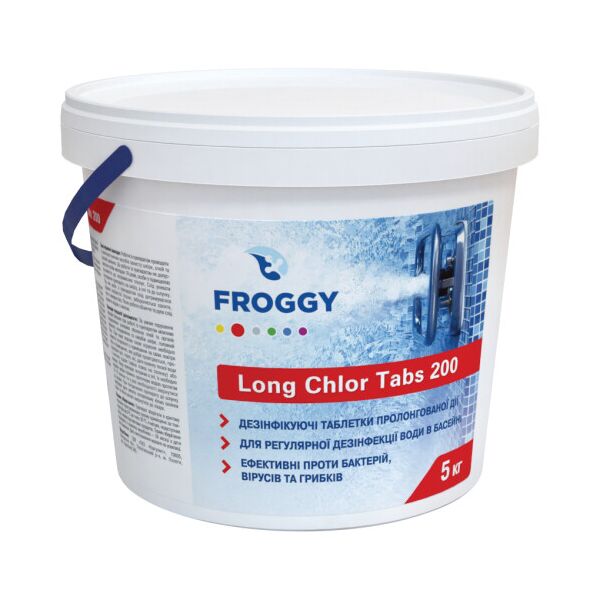 

FROGGY Long Chlor Tabs 200 - дезинфицирующие средство длительного действия 5 кг.