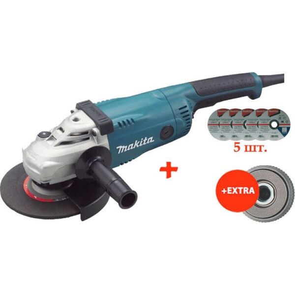 

Угловая шлифовальная машина Makita GA7020 + 5 отрезных дисков + быстрозажимная гайка (GA7020Q-D-18683(5))