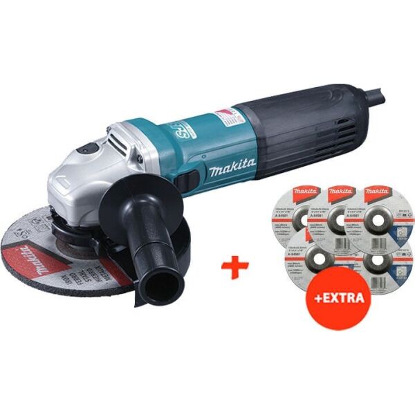 

Угловая шлифмашина Makita GA6040C + 5 шлифовальных диска по металлу Makita (GA6040C-A-84981(5))