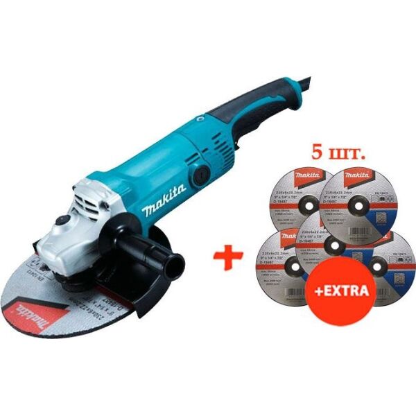 

Угловая шлифмашина Makita GA9050 + 5 зачистных диска по металлу Makita 230 мм (GA9050-D-18487(5))