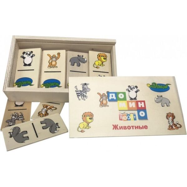 

Деревянная игрушка Домино MD 0017 (Животные Дикие)