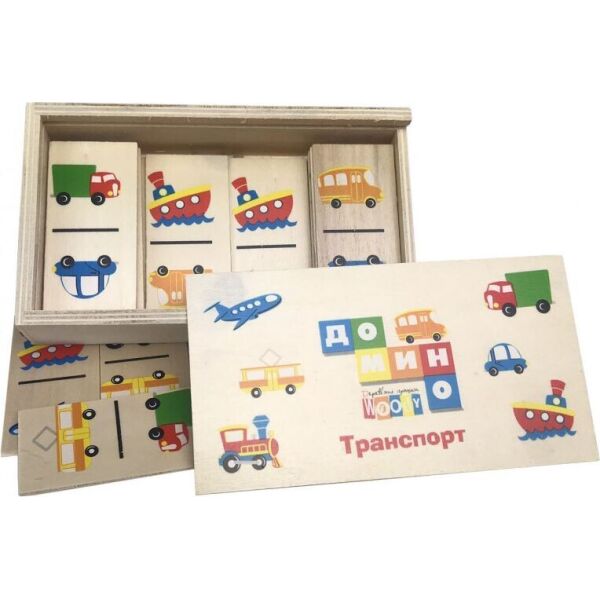 

Деревянная игрушка Домино MD 0017 (Транспорт)