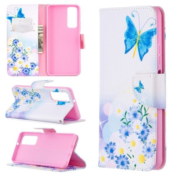 

Чехол-книжка Deexe Color Wallet для Huawei P Smart 2021 - Butterfly and Flowers