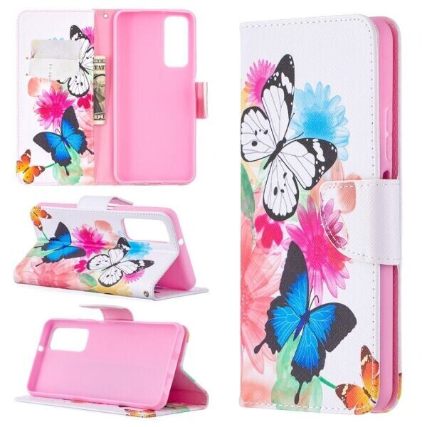 

Чехол-книжка Deexe Color Wallet для Huawei P Smart 2021 - Two Butterflies
