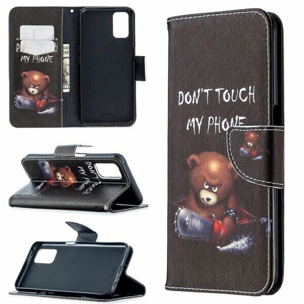 

Чехол-книжка Deexe Color Wallet для OPPO A52 / A72 / A92 - Brown Bear and Warning Words