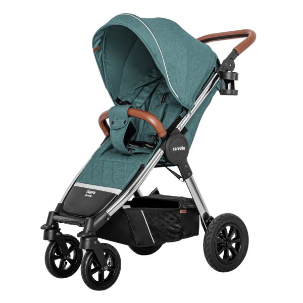 

Коляска детская прогулочная надувные колеса CARRELLO Supra CRL-5510 Aqua Green +дождевик L