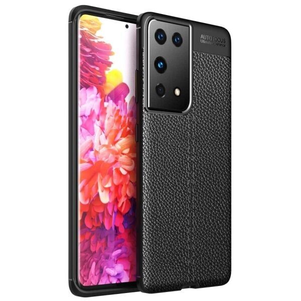 

Защитный чехол Deexe Leather Cover для Samsung Galaxy S21 Ultra - Black