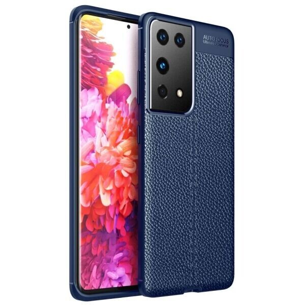 

Защитный чехол Deexe Leather Cover для Samsung Galaxy S21 Ultra - Blue