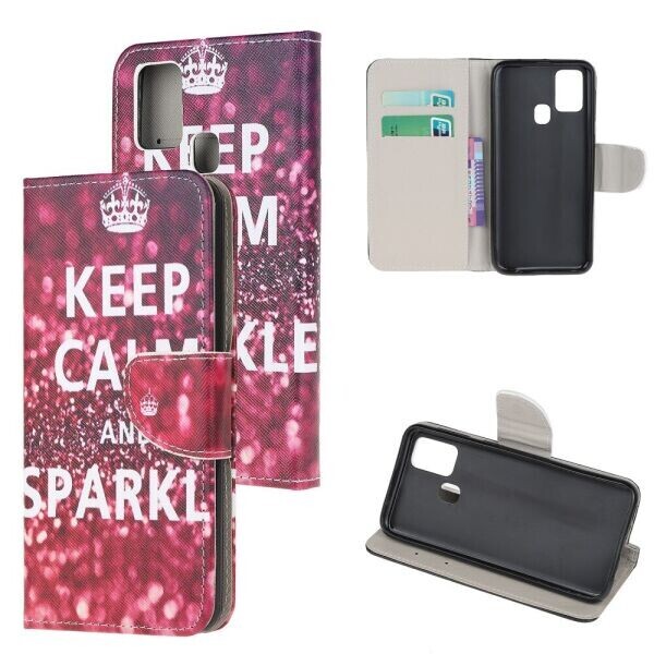

Чехол-книжка Deexe Color Wallet для OnePlus Nord N100 - Keep Calm and Sparkle