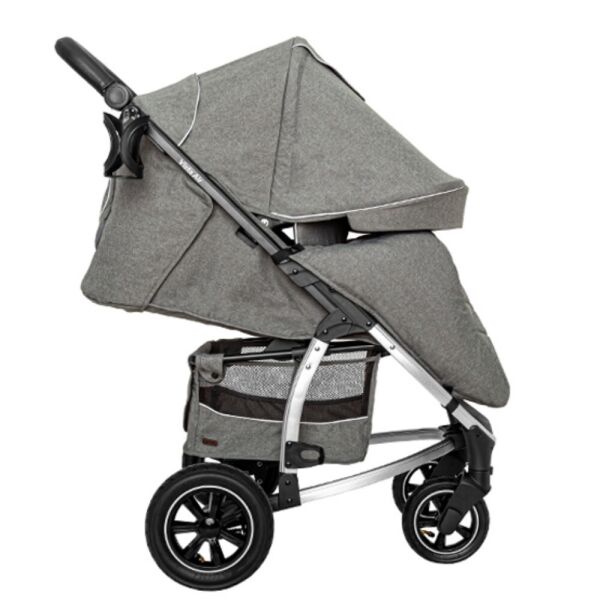 

Коляска детская прогулочная надувные колеса CARRELLO Vista CRL-5511 Olive Green в льне +дождевик L