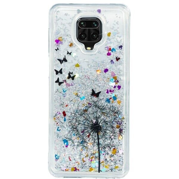 

Силиконовый (TPU) чехол Deexe Fashion Glitter для Xiaomi Redmi Note 9 Pro / Note 9 Pro Max / Note 9s - Dandelion and Butterfly