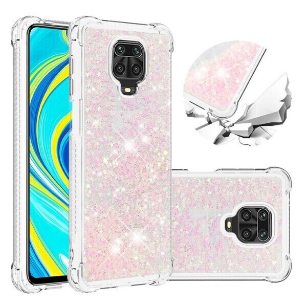 

Силиконовый (TPU) чехол Deexe Liquid Glitter для Xiaomi Redmi Note 9 Pro / Note 9 Pro Max / Note 9S - Pink