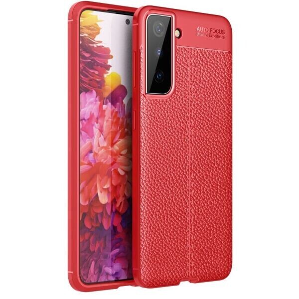

Защитный чехол Deexe Leather Cover для Samsung Galaxy S21 Plus - Red