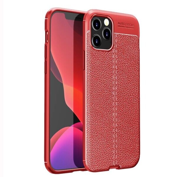 

Защитный чехол Deexe Leather Cover для Apple iPhone 12 / iPhone 12 Pro - Red