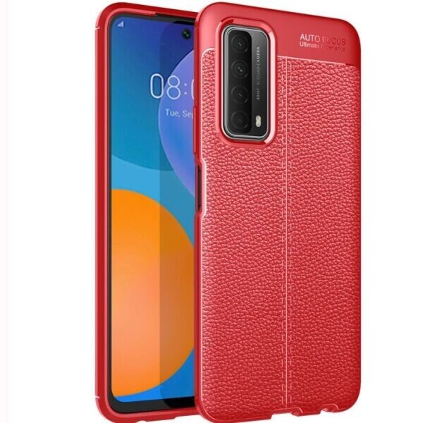 

Защитный чехол Deexe Leather Cover для Huawei P Smart 2021 - Red