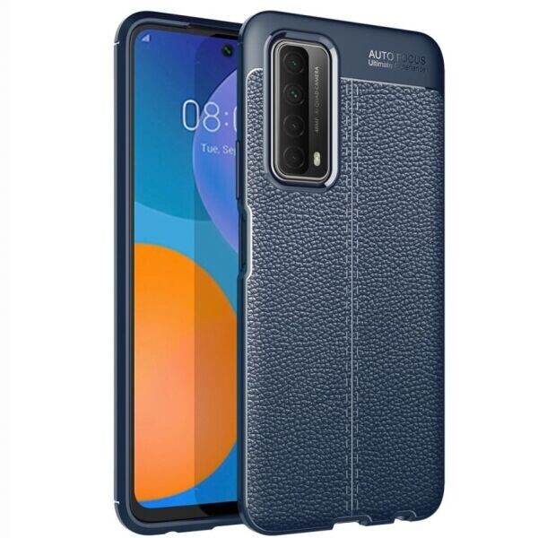 

Защитный чехол Deexe Leather Cover для Huawei P Smart 2021 - Blue