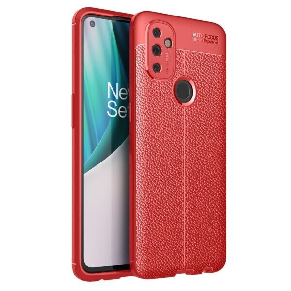 

Защитный чехол Deexe Leather Cover для OnePlus Nord N100 - Red