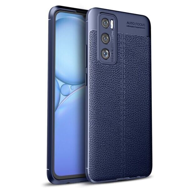 

Защитный чехол Deexe Leather Cover для VIVO V20 SE - Blue