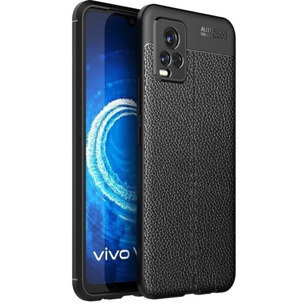 

Защитный чехол Deexe Leather Cover для VIVO V20 - Black