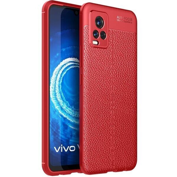 

Защитный чехол Deexe Leather Cover для VIVO V20 - Red