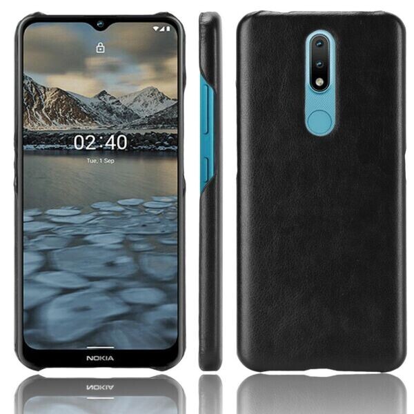 

Защитный чехол Deexe Leather Back Cover для Nokia 2.4 - Black