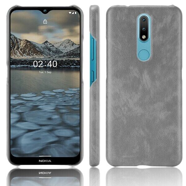 

Защитный чехол Deexe Leather Back Cover для Nokia 2.4 - Grey