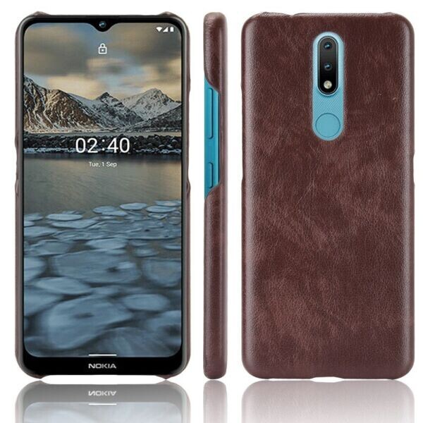 

Защитный чехол Deexe Leather Back Cover для Nokia 2.4 - Brown