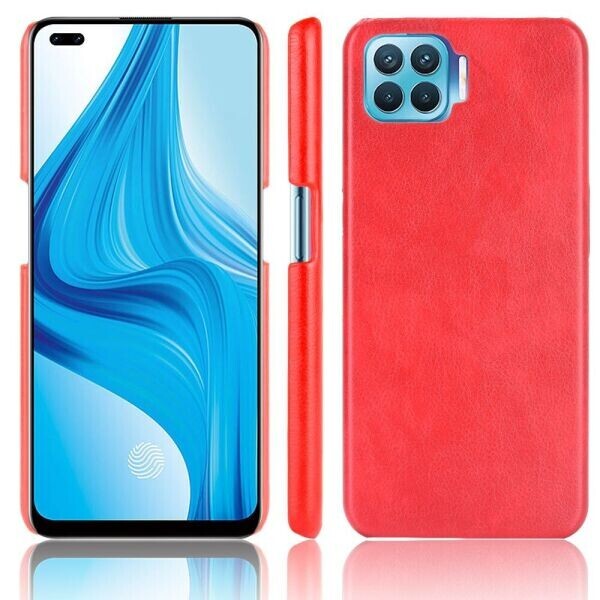 

Защитный чехол Deexe Leather Back Cover для OPPO Reno 4 lite - Red