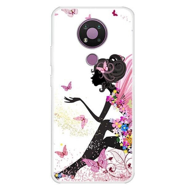 

Силиконовый (TPU) чехол Deexe Life Style для Nokia 3.4 - Butterflies/Girl