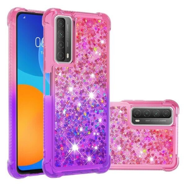 

Силиконовый (TPU) чехол Deexe Liquid Glitter для Huawei P Smart 2021 - Pink / Purple