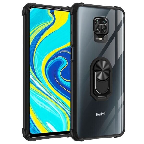 

Защитный чехол Deexe Crystal Ring для Xiaomi Redmi Note 9 Pro / Note 9 Pro Max / Note 9s - Black