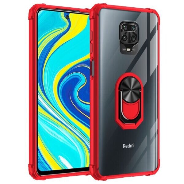 

Защитный чехол Deexe Crystal Ring для Xiaomi Redmi Note 9 Pro / Note 9 Pro Max / Note 9s - Red