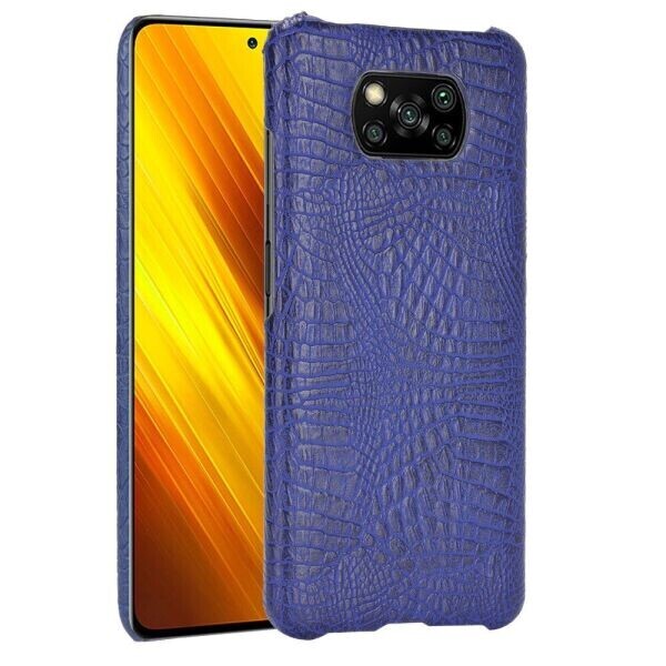 

Защитный чехол Deexe Croco Style для Xiaomi Poco X3 - Blue