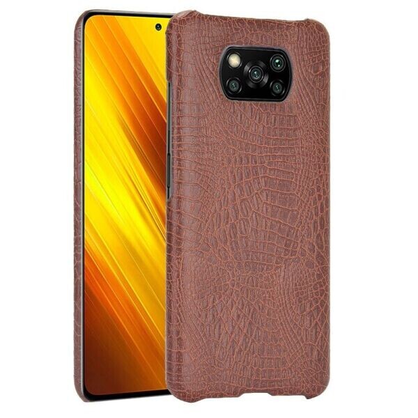 

Защитный чехол Deexe Croco Style для Xiaomi Poco X3 - Brown