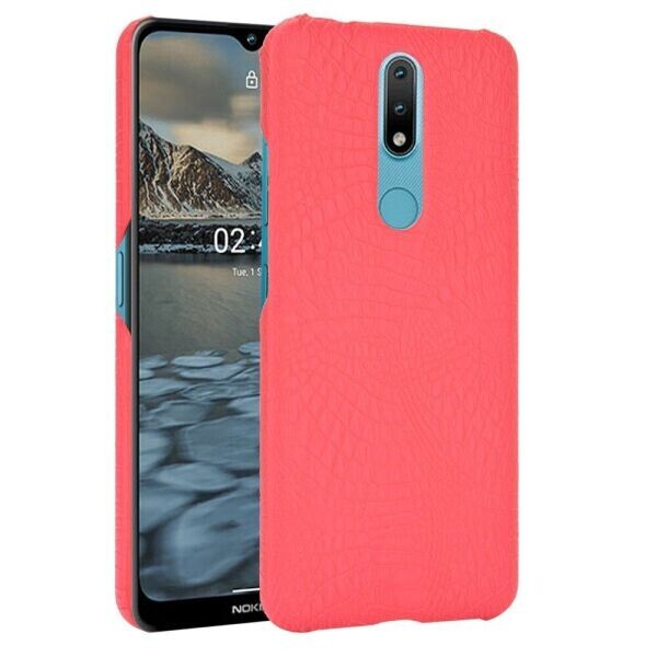 

Защитный чехол Deexe Croco Style для Nokia 2.4 - Red