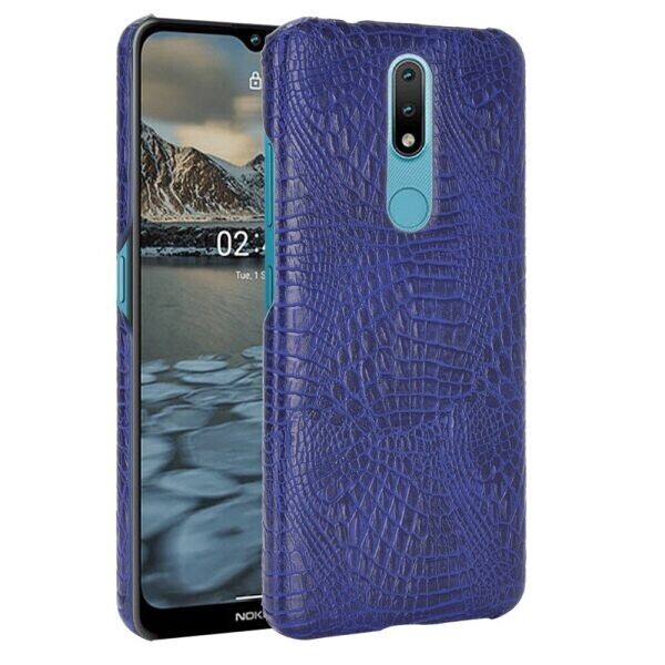 

Защитный чехол Deexe Croco Style для Nokia 2.4 - Blue
