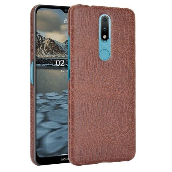 

Защитный чехол Deexe Croco Style для Nokia 2.4 - Brown