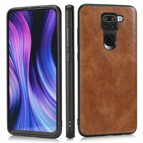 

Защитный чехол Deexe Leather Series для Xiaomi Redmi Note 9 - Brown