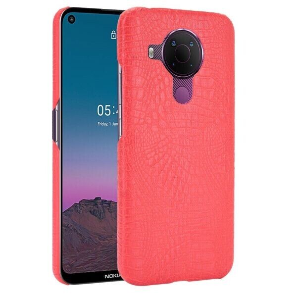 

Защитный чехол Deexe Croco Style для Nokia 5.4 - Red