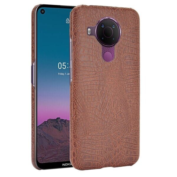 

Защитный чехол Deexe Croco Style для Nokia 5.4 - Brown