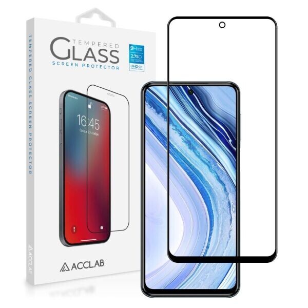 

Защитное стекло ACCLAB Full Glue для Xiaomi Redmi Note 9 Pro/Note 9 Pro Max/Note 9s - Black