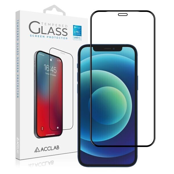 

Защитное стекло ACCLAB Full Glue для Apple iPhone 12/iPhone 12 Pro - Black
