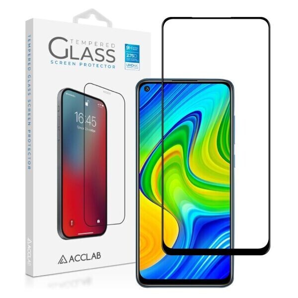 

Защитное стекло ACCLAB Full Glue для Xiaomi Redmi Note 9 - Black
