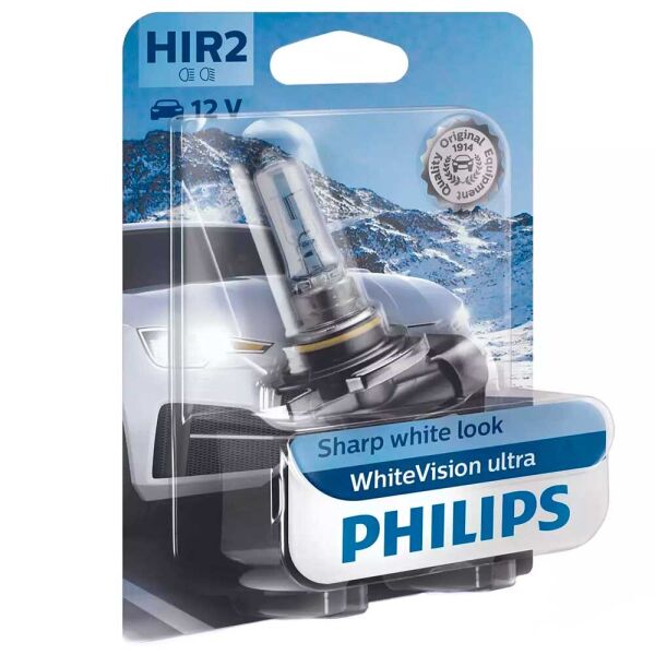 

Галогеновая лампа Philips HIR2 (9012) WhiteVision Ultra+60% 9012WVUB1 55W PX22d