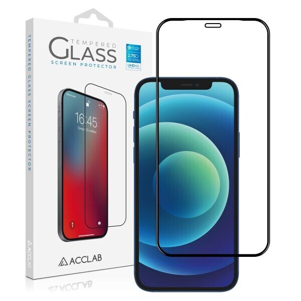 

Защитное стекло ACCLAB Full Glue для Apple iPhone 12 Pro Max - Black