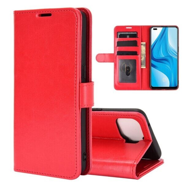 

Чехол-книжка Deexe Wallet Style для OPPO Reno 4 lite - Red